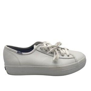 Keds Triple Kick Leather Platform Shoes Womens‎ Size 9 White Sneakers Preppy